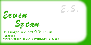 ervin sztan business card